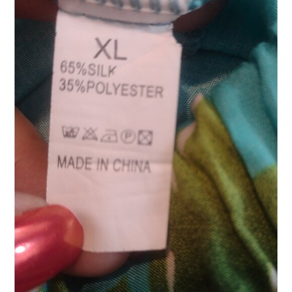 Silk Blend Sunflower Cropped Top Wide Leg Pant Set Size XL Beach Resort Festival - Picture 5 of 5